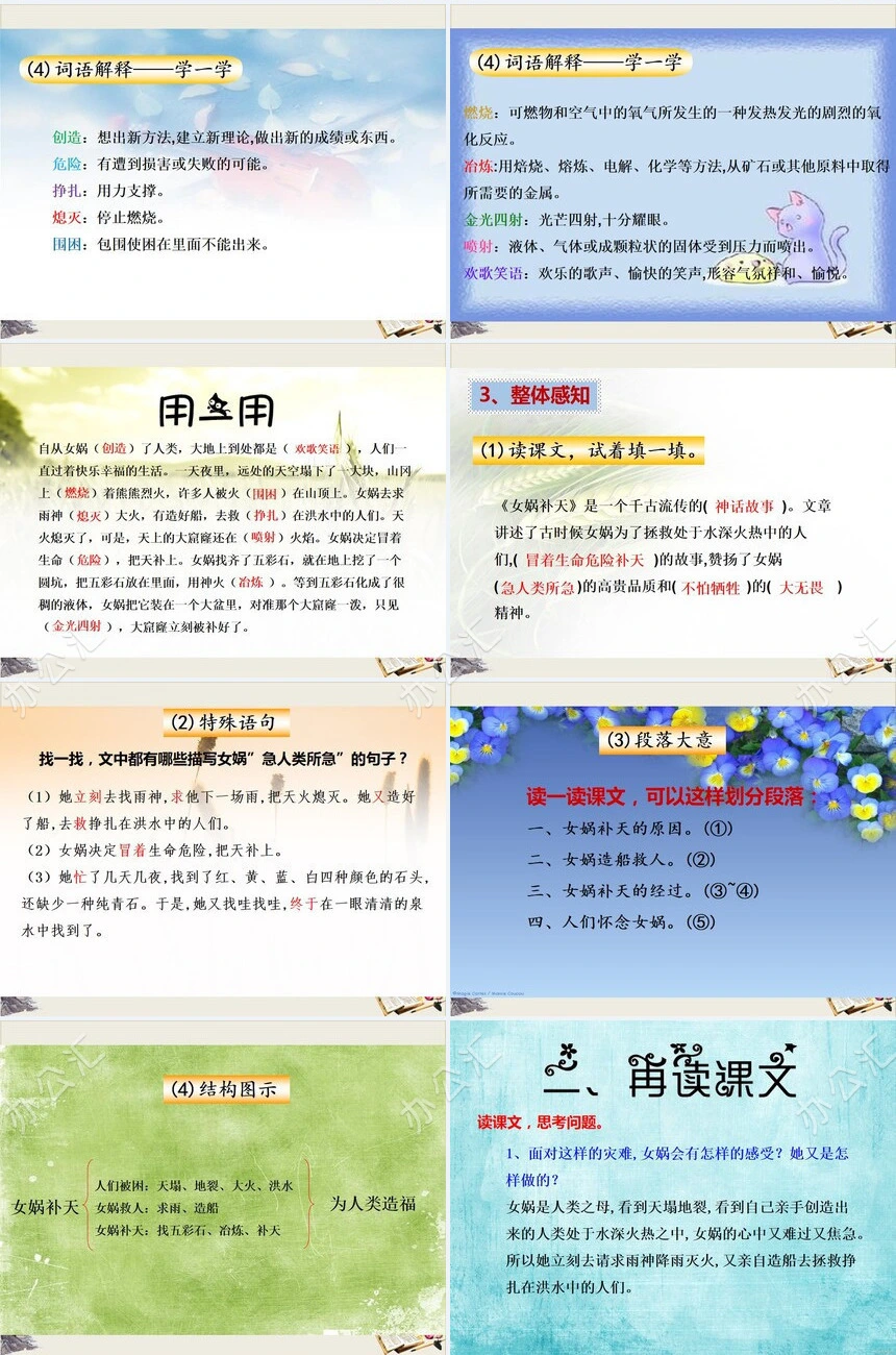 女娲补天成语故事PPT模板