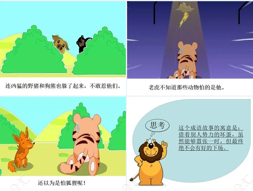 狐假虎威成语故事PPT模板(1)