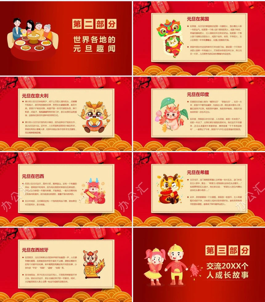 新年元旦主题班会通用PPT模板