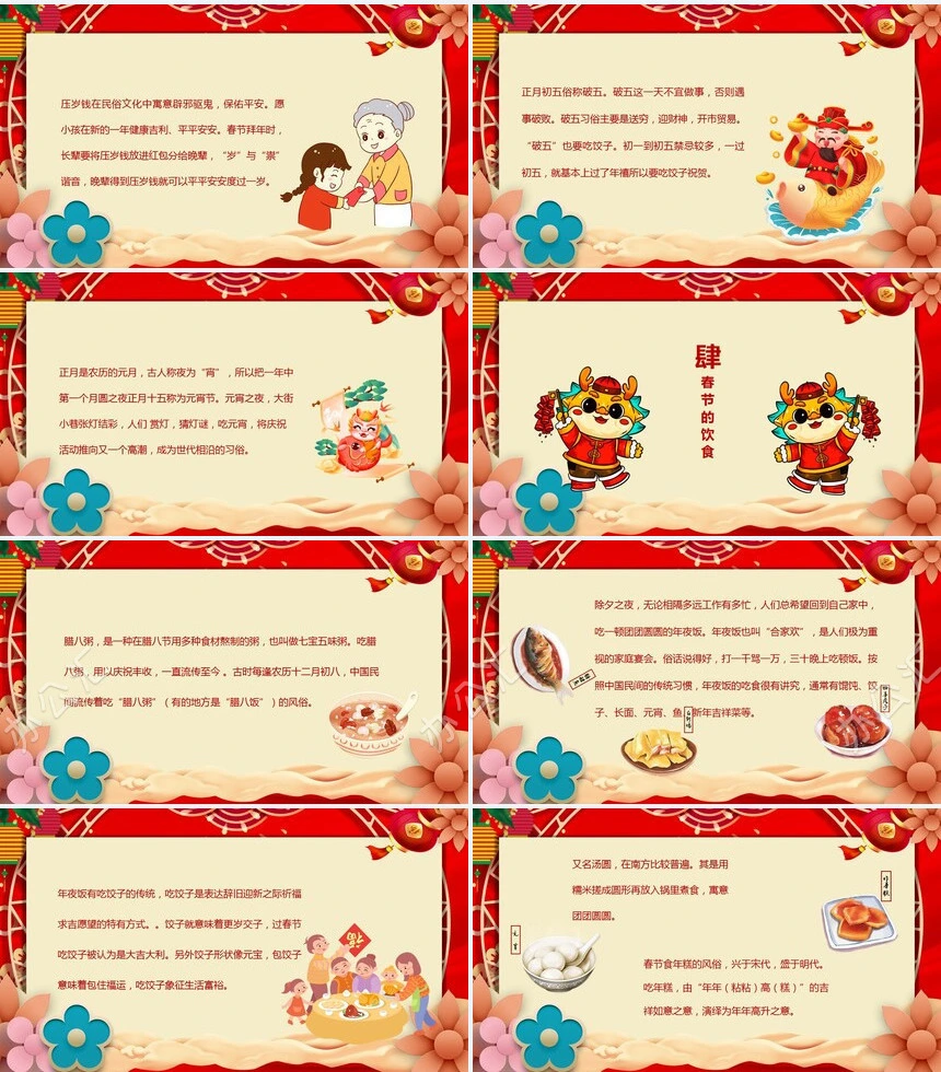 春节习俗通用PPT模板