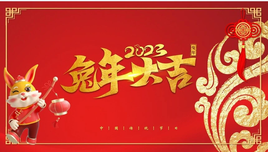 金龙贺岁春节由来通用PPT模板